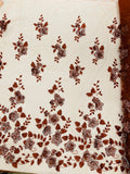 Orquidia 3d floral design embroider with pearls in a mesh lace fabric - prom - sold by the yard. - New Creations Fabric & Foam Inc