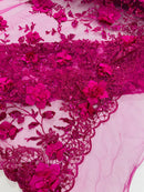 Orquidia 3d satin flower glitter fabric| New Creations Fabric & Foam Inc. - New Creations Fabric & Foam Inc