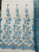 Orquidia 3d satin flower glitter fabric| New Creations Fabric & Foam Inc. - New Creations Fabric & Foam Inc