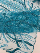 Palm Beaded Damask Design Fabric| New Creations Fabric & Foam Inc. - New Creations Fabric & Foam Inc