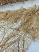 Palm Beaded Damask Design Fabric| New Creations Fabric & Foam Inc. - New Creations Fabric & Foam Inc