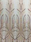 Palm Beaded Damask Design Fabric| New Creations Fabric & Foam Inc. - New Creations Fabric & Foam Inc