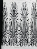 Palm Beaded Damask Design Fabric| New Creations Fabric & Foam Inc. - New Creations Fabric & Foam Inc