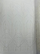 Palm Beaded Damask Design Fabric| New Creations Fabric & Foam Inc. - New Creations Fabric & Foam Inc