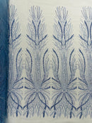 Palm Beaded Damask Design Fabric| New Creations Fabric & Foam Inc. - New Creations Fabric & Foam Inc