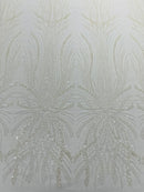 Palm Beaded Damask Design Fabric| New Creations Fabric & Foam Inc. - New Creations Fabric & Foam Inc