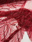 Palm Beaded Damask Design Fabric| New Creations Fabric & Foam Inc. - New Creations Fabric & Foam Inc