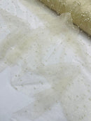Pearl Glitter Studded Mesh Fabric| New Creations Fabric & Foam Inc. - New Creations Fabric & Foam Inc