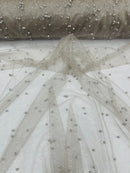 Pearl Glitter Studded Mesh Fabric| New Creations Fabric & Foam Inc. - New Creations Fabric & Foam Inc