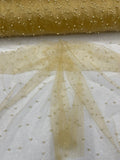 Pearl Glitter Studded Mesh Fabric| New Creations Fabric & Foam Inc. - New Creations Fabric & Foam Inc
