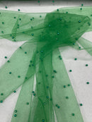 Pearl Glitter Studded Mesh Fabric| New Creations Fabric & Foam Inc. - New Creations Fabric & Foam Inc