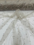 Pearl Glitter Studded Mesh Fabric| New Creations Fabric & Foam Inc. - New Creations Fabric & Foam Inc