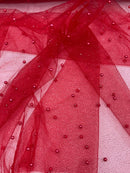 Pearl Glitter Studded Mesh Fabric| New Creations Fabric & Foam Inc. - New Creations Fabric & Foam Inc