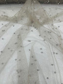Pearl Glitter Studded Mesh Fabric| New Creations Fabric & Foam Inc. - New Creations Fabric & Foam Inc