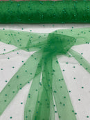 Pearl Glitter Studded Mesh Fabric| New Creations Fabric & Foam Inc. - New Creations Fabric & Foam Inc