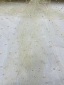 Pearl Glitter Studded Mesh Fabric| New Creations Fabric & Foam Inc. - New Creations Fabric & Foam Inc