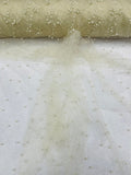Pearl Glitter Studded Mesh Fabric| New Creations Fabric & Foam Inc. - New Creations Fabric & Foam Inc