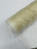 Pearl Glitter Studded Mesh Fabric| New Creations Fabric & Foam Inc. - New Creations Fabric & Foam Inc