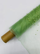 Pearl Glitter Studded Mesh Fabric| New Creations Fabric & Foam Inc. - New Creations Fabric & Foam Inc