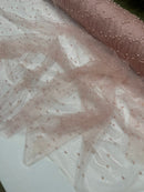 Pearl Glitter Studded Mesh Fabric| New Creations Fabric & Foam Inc. - New Creations Fabric & Foam Inc