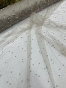 Pearl Glitter Studded Mesh Fabric| New Creations Fabric & Foam Inc. - New Creations Fabric & Foam Inc