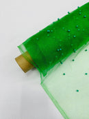 Pearl Glitter Studded Mesh Fabric| New Creations Fabric & Foam Inc. - New Creations Fabric & Foam Inc