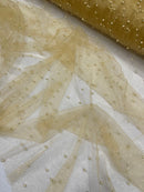 Pearl Glitter Studded Mesh Fabric| New Creations Fabric & Foam Inc. - New Creations Fabric & Foam Inc