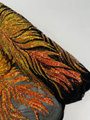 Phoenix Sequin Feather Fabric 54” Wide| New Creations Fabric & Foam Inc. - New Creations Fabric & Foam Inc