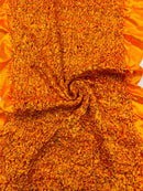 Pleated Stretch Satin Ruffle lace Trim With Hologram Sequin/24" Wide| New Creations Fabric & Foam Inc. - New Creations Fabric & Foam Inc