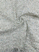 Pleated Stretch Satin Ruffle lace Trim With Hologram Sequin/24" Wide| New Creations Fabric & Foam Inc. - New Creations Fabric & Foam Inc