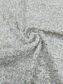 Pleated Stretch Satin Ruffle lace Trim With Hologram Sequin/24" Wide| New Creations Fabric & Foam Inc. - New Creations Fabric & Foam Inc