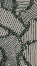 Heavy Beaded Leaf Design on a mesh 54" Wide| New Creation Fabric & Foam Inc.