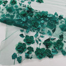 Orquidia 3d floral design embroider with pearls lace 54" Wide| New Creations Fabric & Foam Inc.