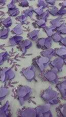 Satin 3D floral glitter Lace 54" Wide| New Creations Fabric & Foam Inc.