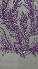 Vine Beaded Lace on Mesh 54" Wide | New Creation Fabric & Foam Inc.