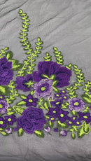 Roses Multi Color Floral Design Embroider On Mesh Lace Fabric| New Creations Fabric & Foam Inc.