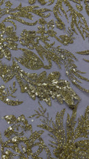 Big Glitter Damask Design On A Mesh Lace 58" Wide| New Creations Fabric & Foam Inc.