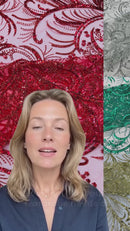 Vine Glitter Design On A Mesh Lace 54" Wide| New Creations Fabric & Foam Inc.