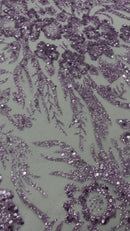 Big Glitter Damask Design On A Mesh Lace 58" Wide| New Creations Fabric & Foam Inc.