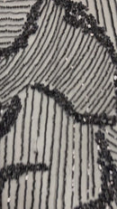 Heavy Beaded Leaf Design on a mesh 54" Wide| New Creation Fabric & Foam Inc.