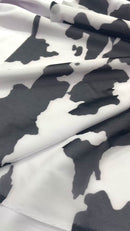 Cow Print 4 Way Stretch Power Mesh 58" Wide| New Creations Fabric & Foam Inc.