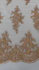 Small Floral Damask Lace 54" Wide| New Creations Fabric & Foam Inc.