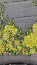 Roses Multi Color Floral Design Embroider On Mesh Lace Fabric| New Creations Fabric & Foam Inc.