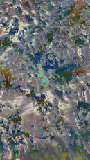 Splatter Foil Paint Metallic Print on a 4-way Stretch Tie Dye Nylon Spandex | New Creations Fabric & Foam Inc.