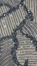 Heavy Beaded Leaf Design on a mesh 54" Wide| New Creation Fabric & Foam Inc.