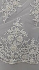 Small Floral Damask Lace 54" Wide| New Creations Fabric & Foam Inc.