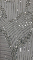 Heavy Beaded Leaf Design on a mesh 54" Wide| New Creation Fabric & Foam Inc.