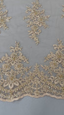 Small Floral Damask Lace 54" Wide| New Creations Fabric & Foam Inc.