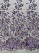 Princess Glitter 3d floral design fabric lace| New Creations Fabric & Foam Inc. - New Creations Fabric & Foam Inc