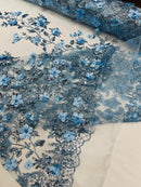 Princess Glitter 3d floral design fabric lace| New Creations Fabric & Foam Inc. - New Creations Fabric & Foam Inc